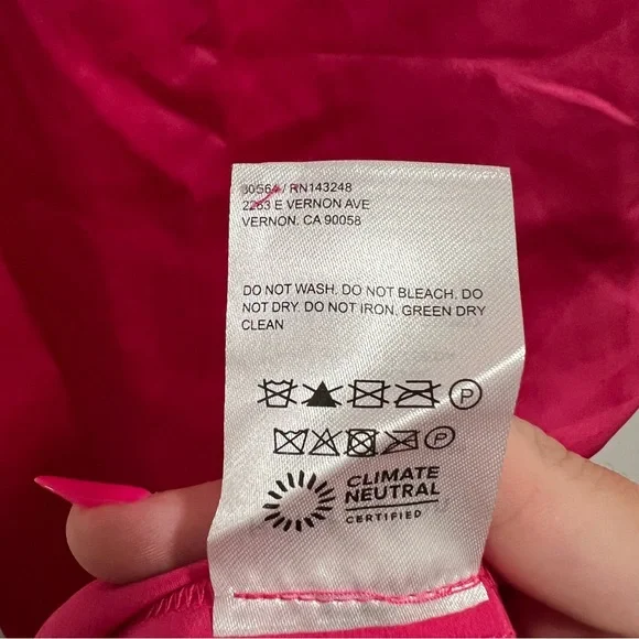 NEW NWT Reformation Marguerite 100% Silk Midi Dress In Flambe Bright Pink